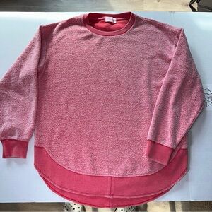 Pink Lily Pink Fuzzy Crewneck Sweater Sweatshirt
